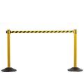 Us Weight Yellow Premium Steel Stanchion with 7.5ft Retractable Chevron Belt U2104CYB